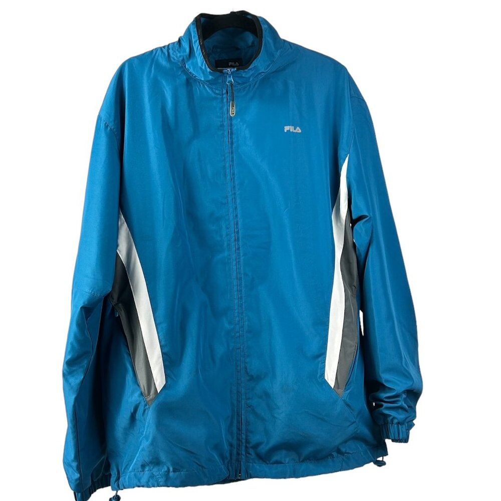 FILA Windbreaker Nylon Blue Jacket, Size L